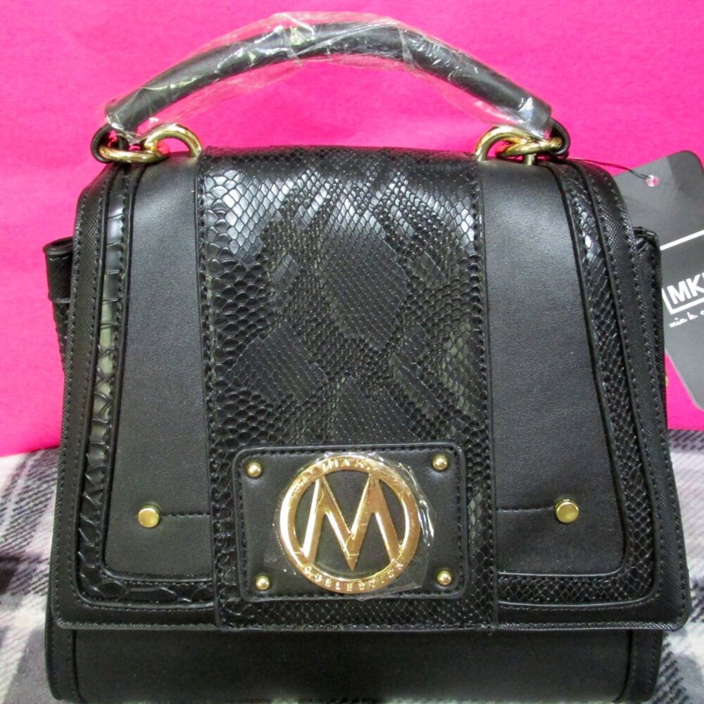 P37-NWT Mia K Farrow Jessie Faux Snakeskin Backpack with Removeable Straps